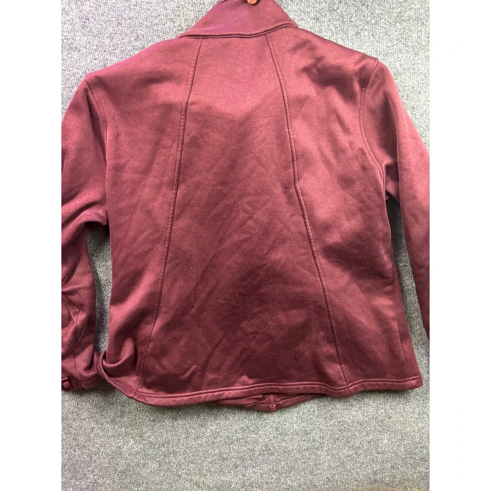 The North Face Fleece Jacket Womens XXL Burgundy Full Zip Mock Neck Softshell